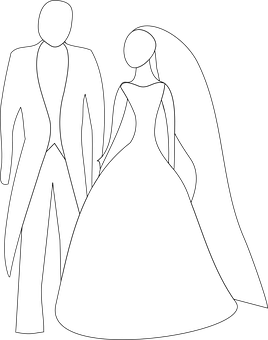 A Man And Woman In A Wedding Dress