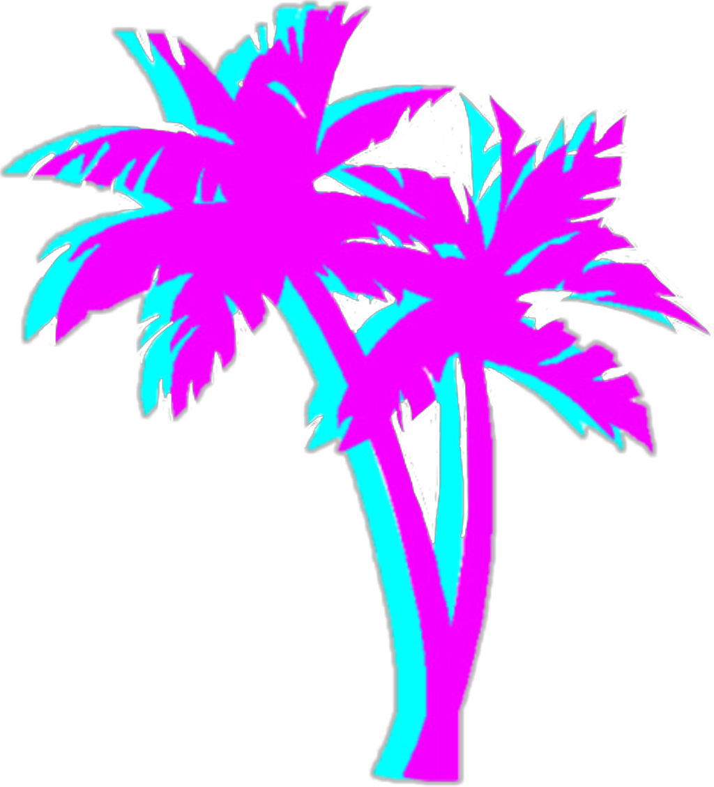 A Palm Trees On A Black Background