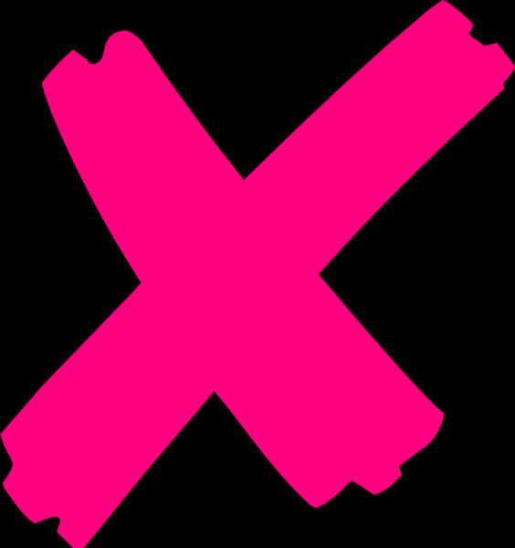 A Pink X On A Black Background