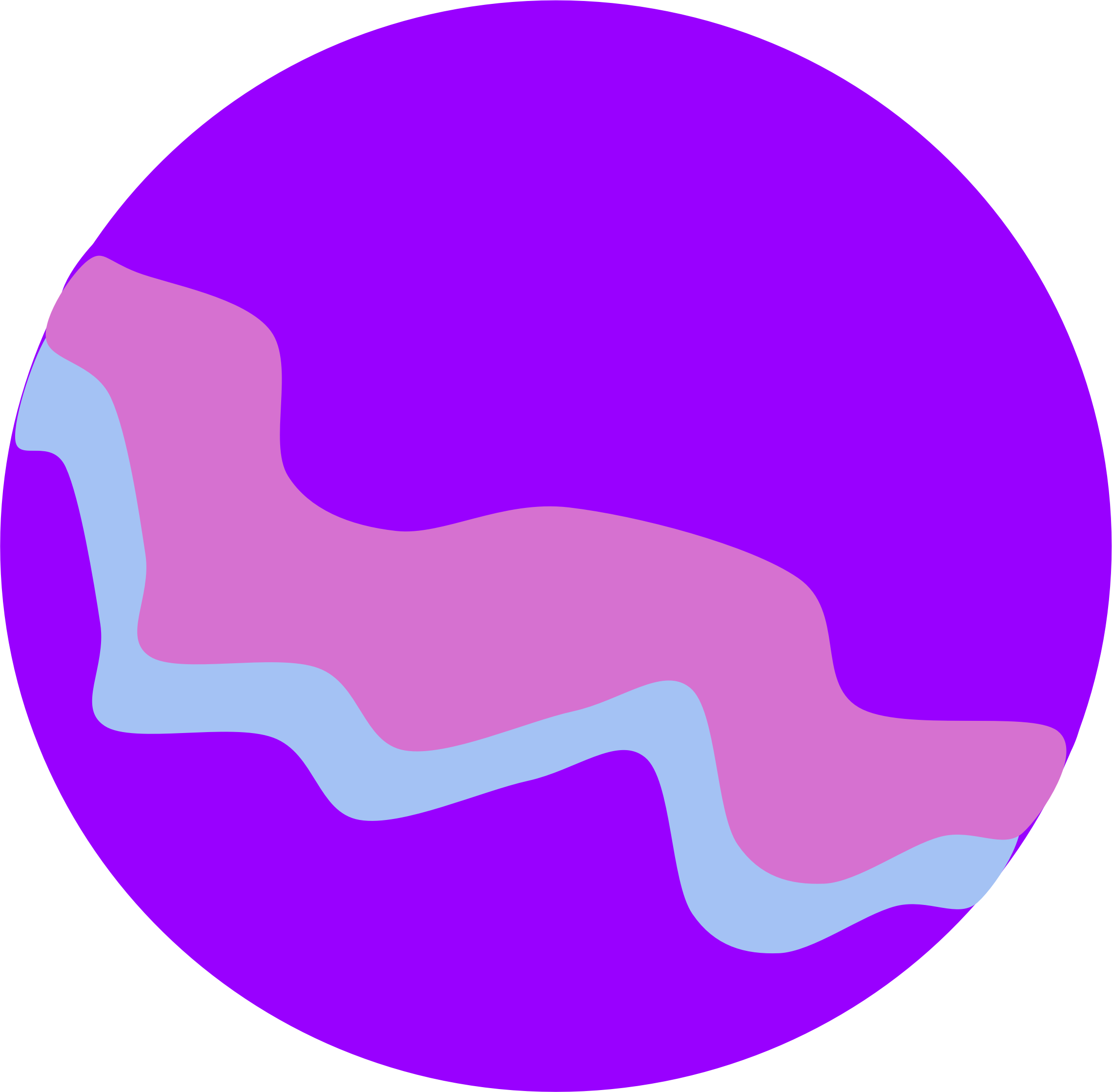 A Purple Circle With Pink And Blue Lines
