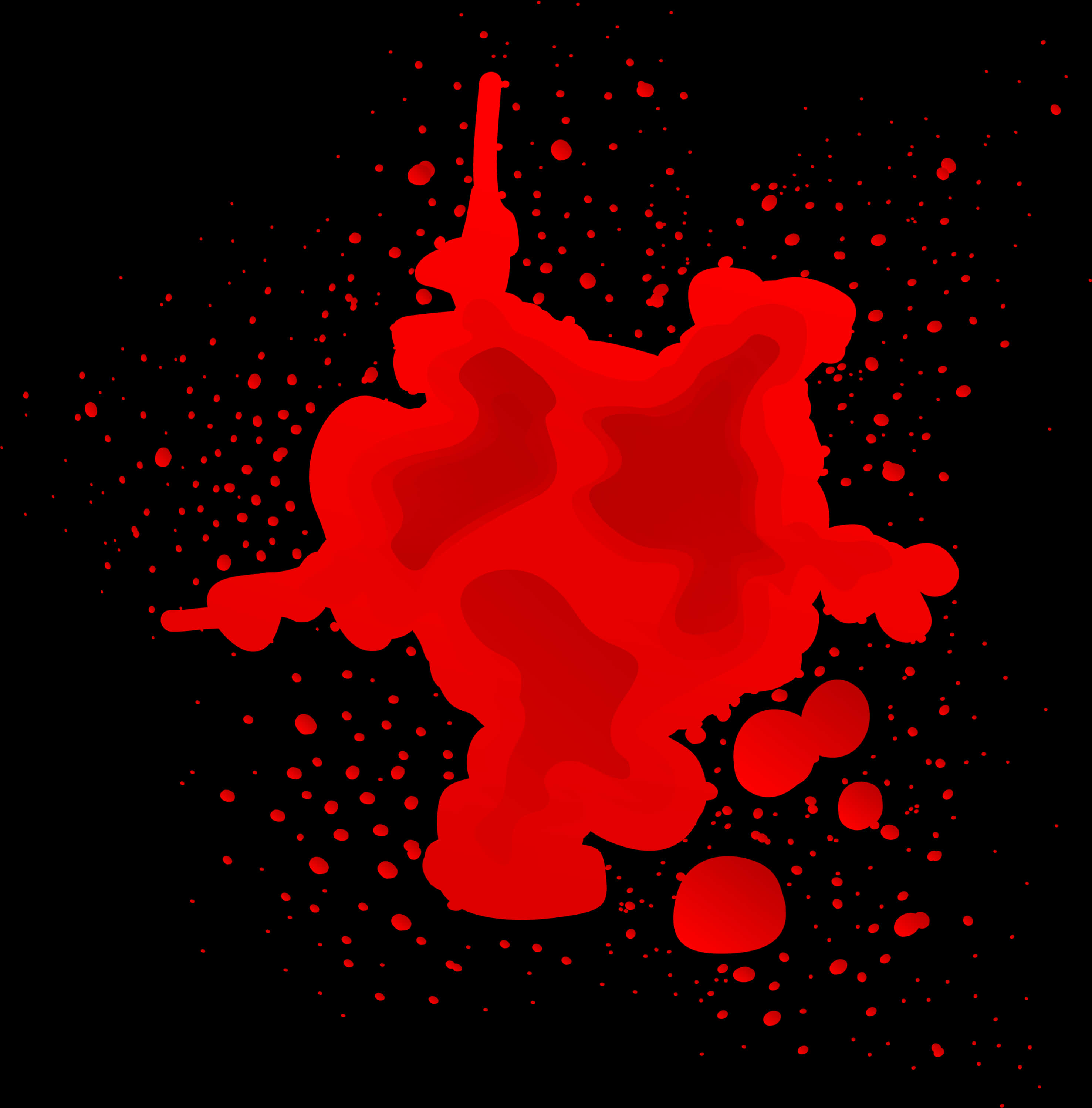 Bright Red Blood Dripping And Splattered
