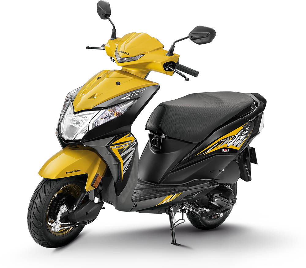 Bright Yellow Tvs Scooty Motorcycle