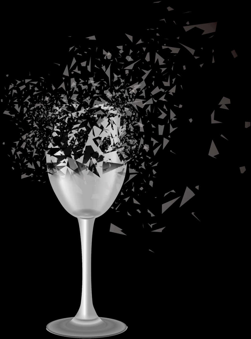 A Glass With Broken Pieces