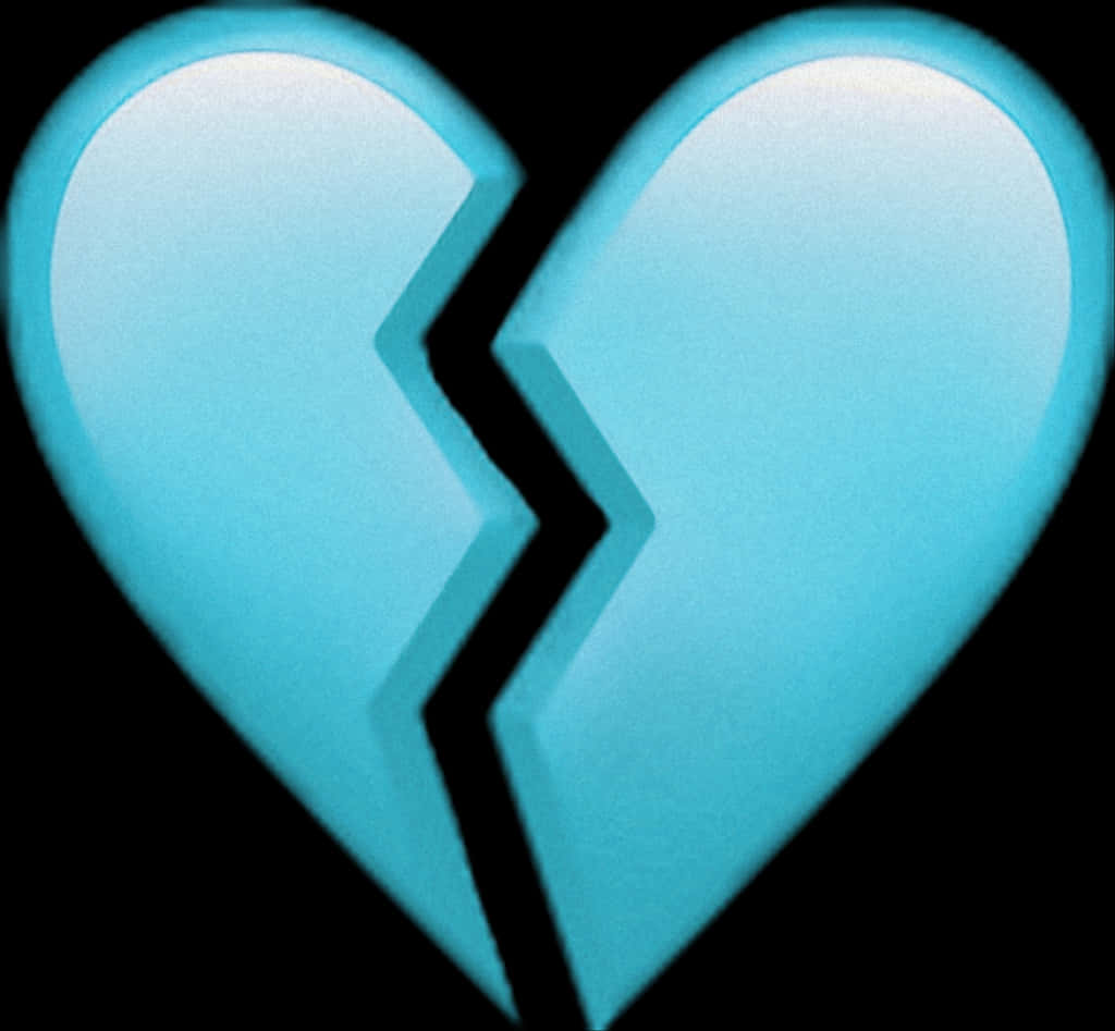 A Blue Heart With A Crack In It