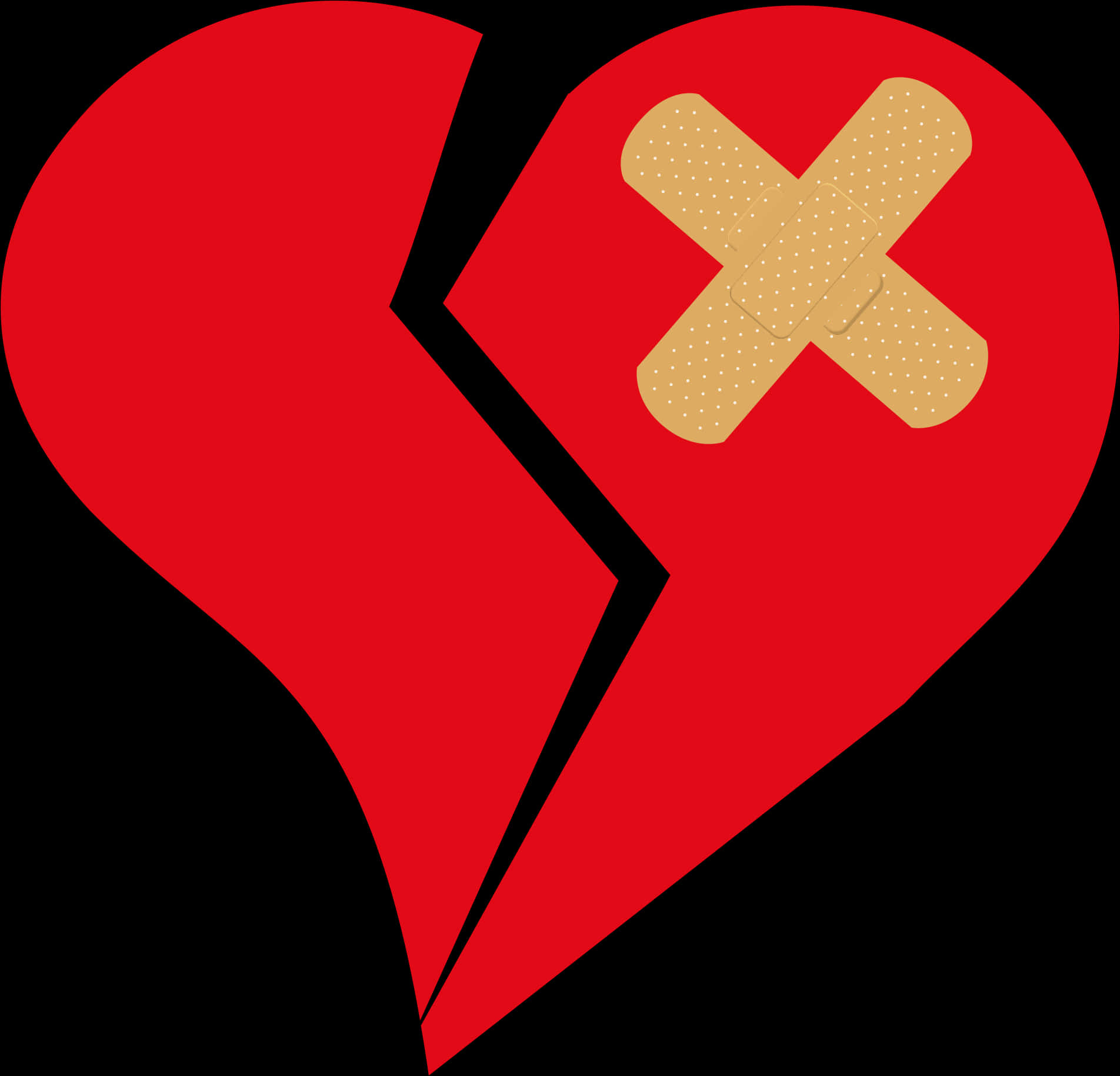 A Broken Heart With A Bandage On It