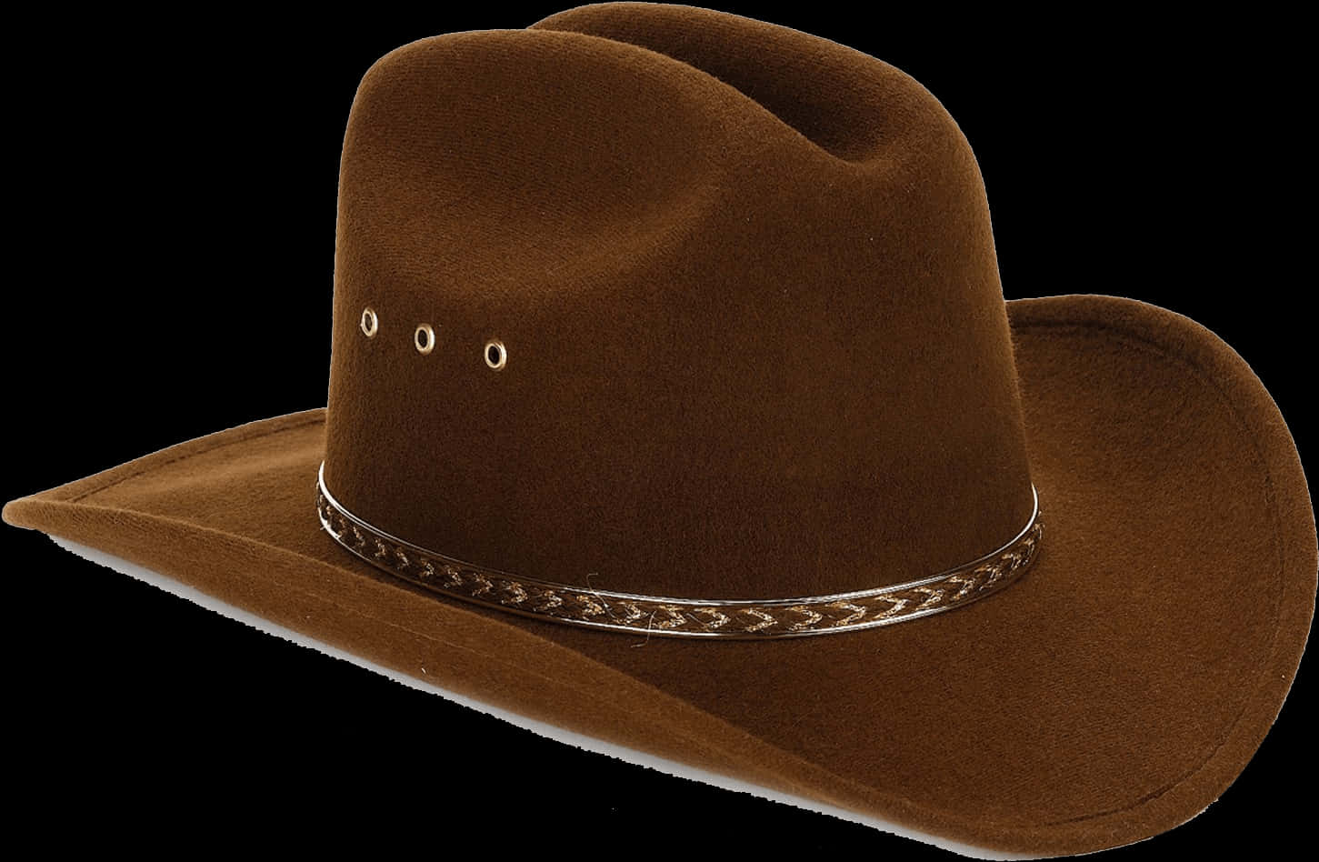 A Brown Cowboy Hat With A Black Background