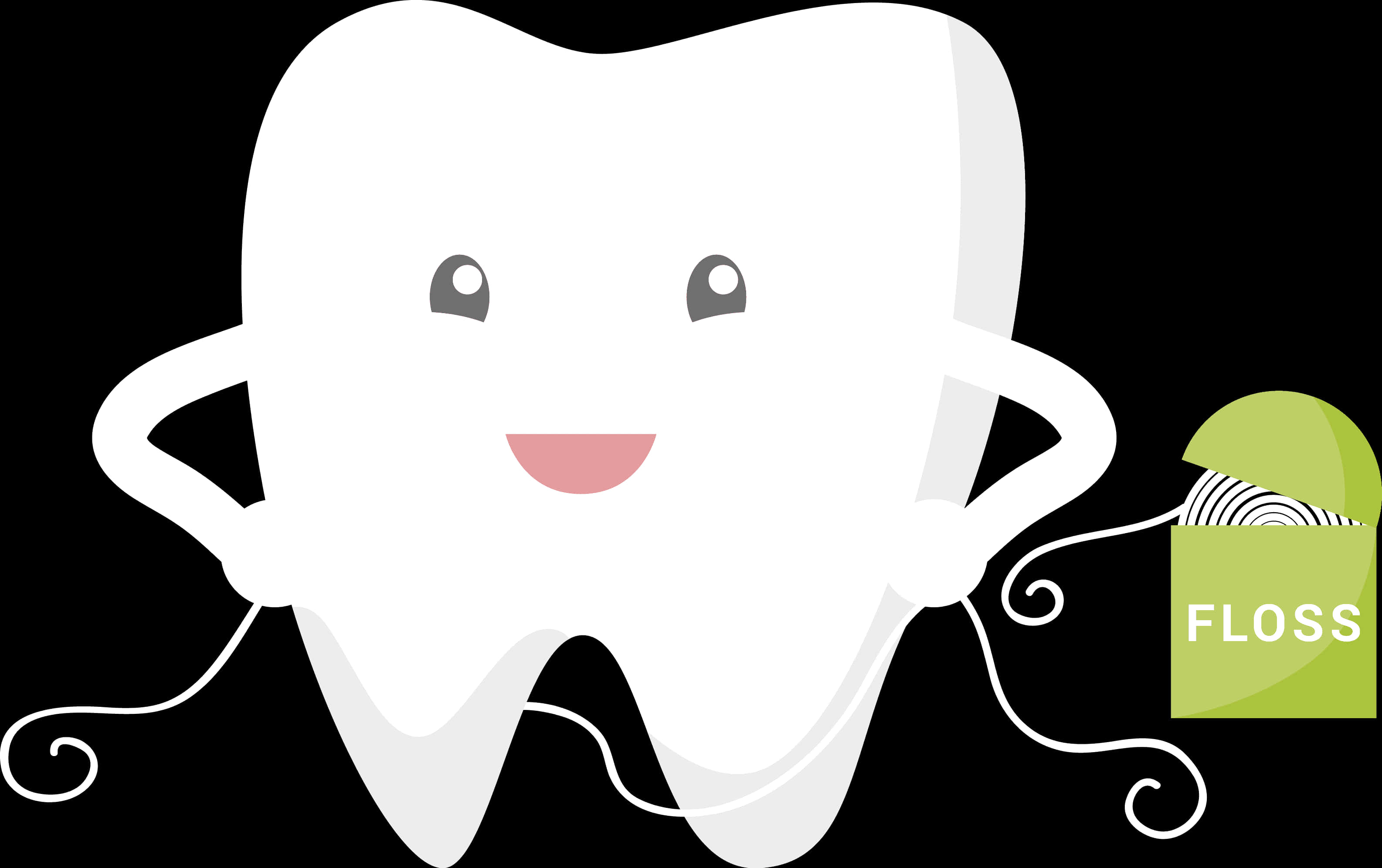 Tooth With Dental Floss