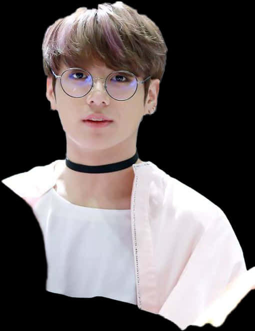 A Person With Glasses And A Choker