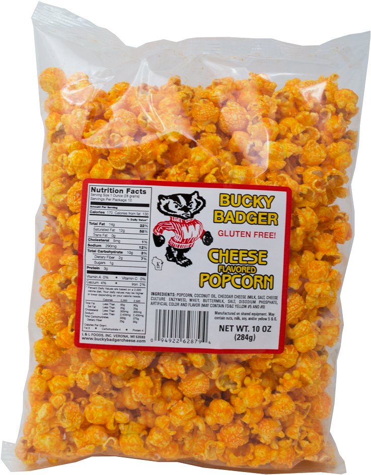 A Bag Of Cheese Flavored Popcorn