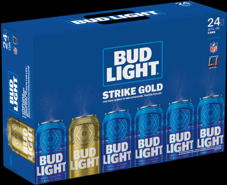 A Blue Box With Several Cans Of Beer