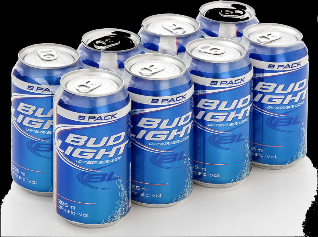 A Group Of Blue Cans