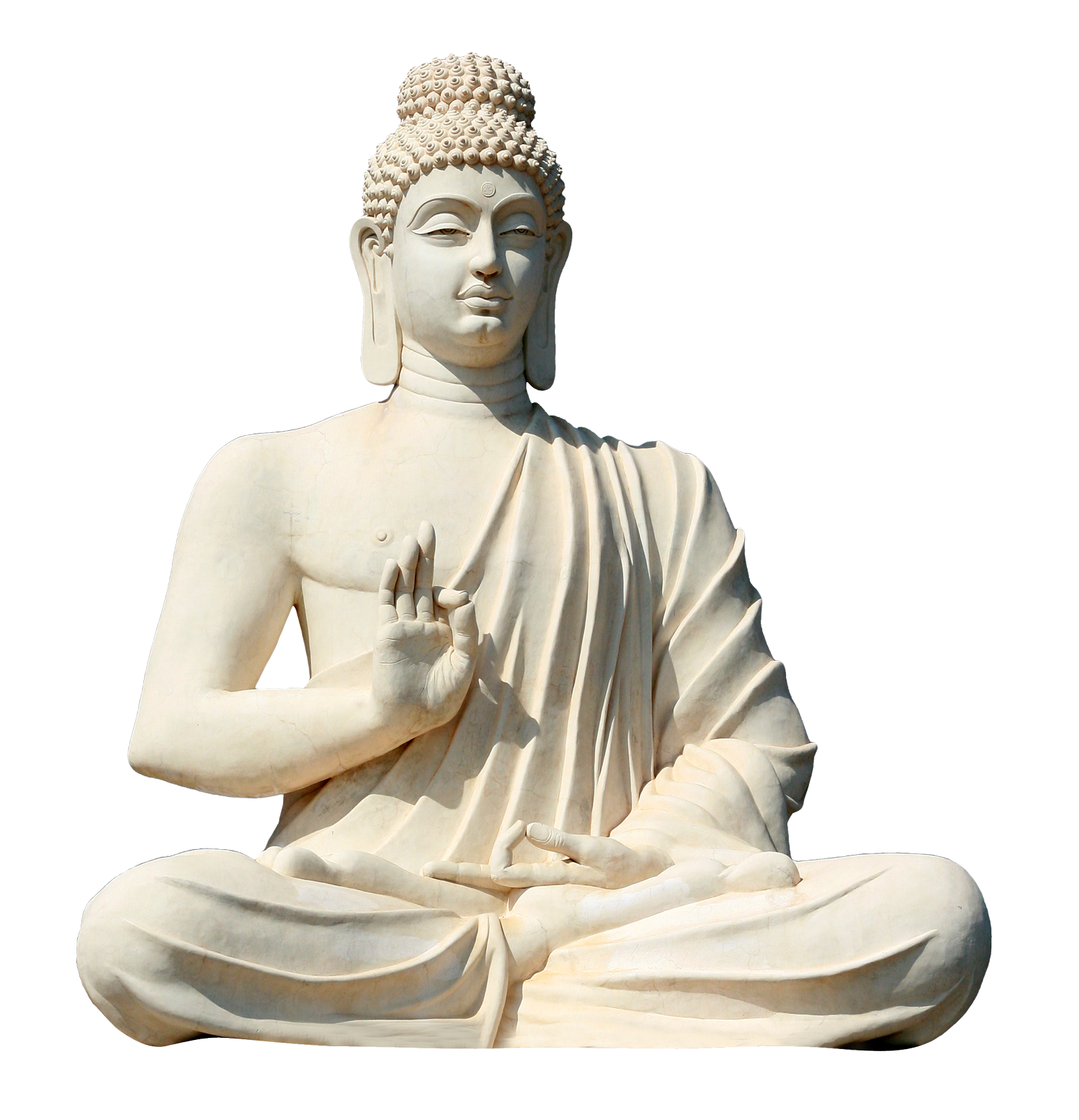 A Statue Of A Man Sitting In A Lotus Position