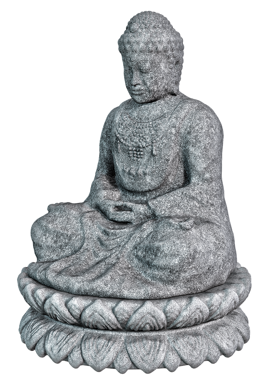 A Statue Of A Man Sitting On A Lotus Pose