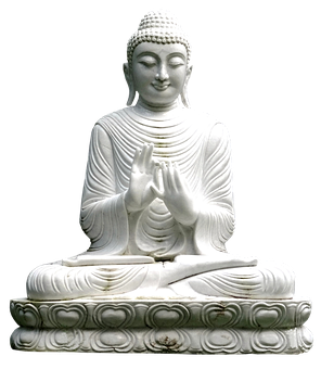 A White Statue Of A Buddha