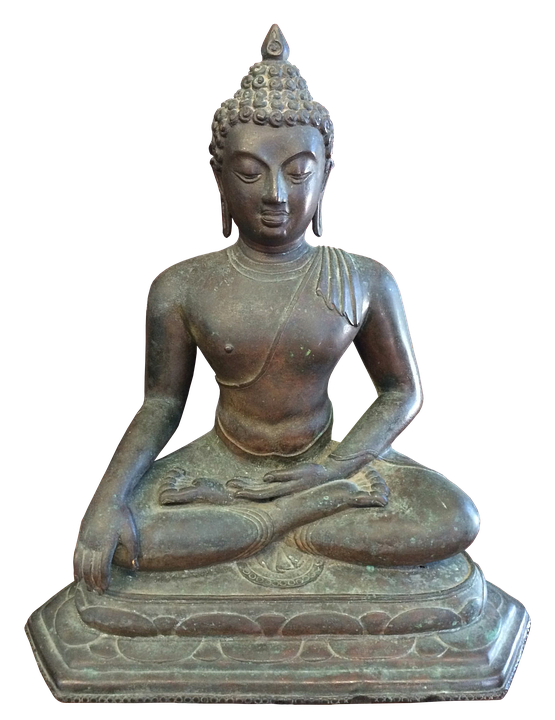 A Statue Of A Person Sitting On A Black Background