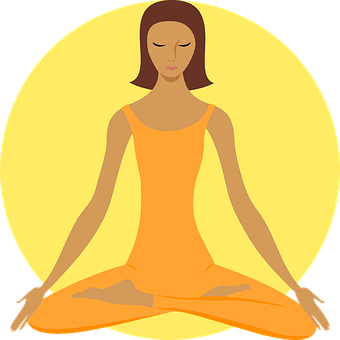 A Woman Sitting In A Lotus Position