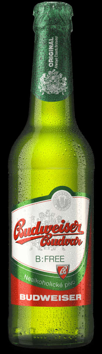 A Green Bottle With A White Label
