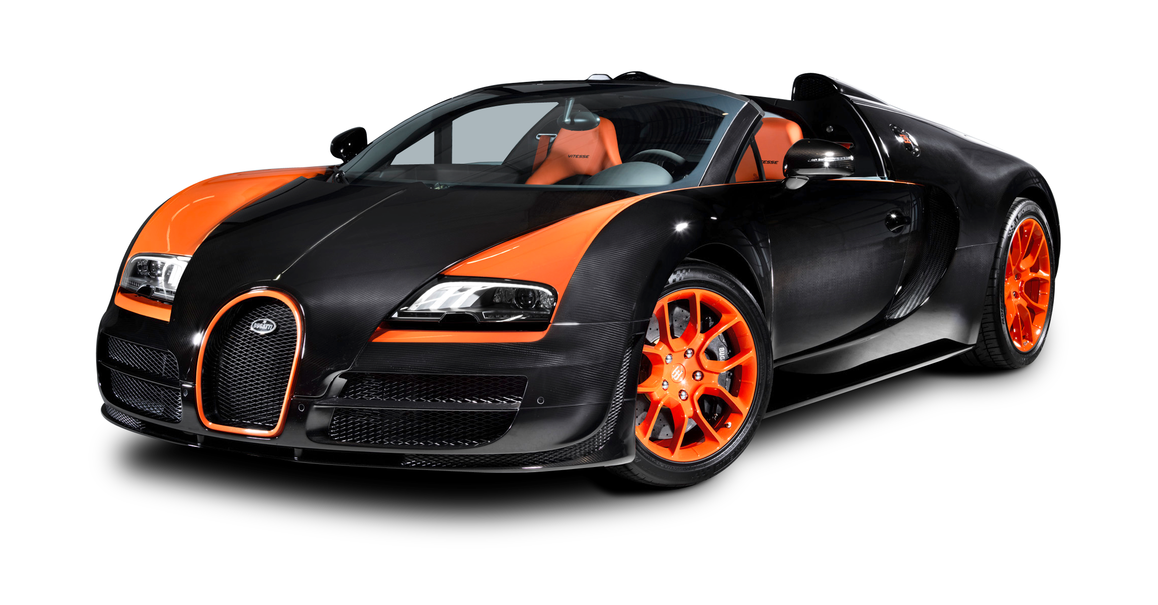 A Black And Orange Sports Car