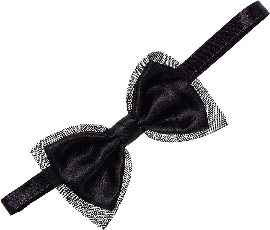 A Black Bow Tie With A Black Background