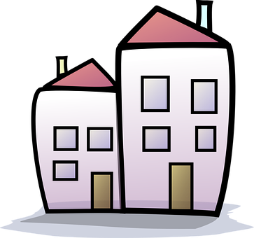 A Cartoon Of Two Buildings