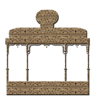 A Stone Structure With A Black Background