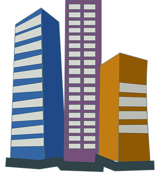A Group Of Buildings With Different Colors