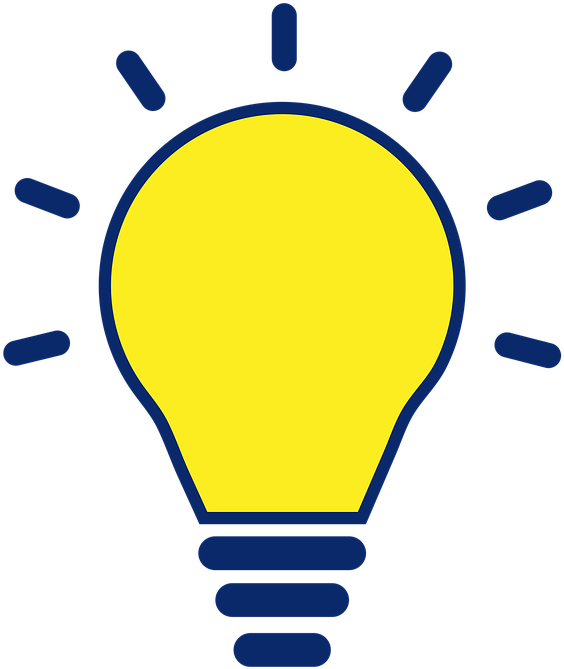 A Yellow Light Bulb With Blue Lines