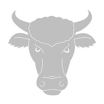 A Grey Cow Head With Horns