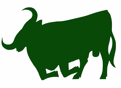 A Green Silhouette Of A Bull