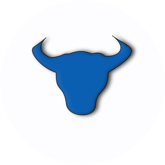A Blue Bull Head With Horns