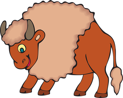 A Cartoon Of A Buffalo
