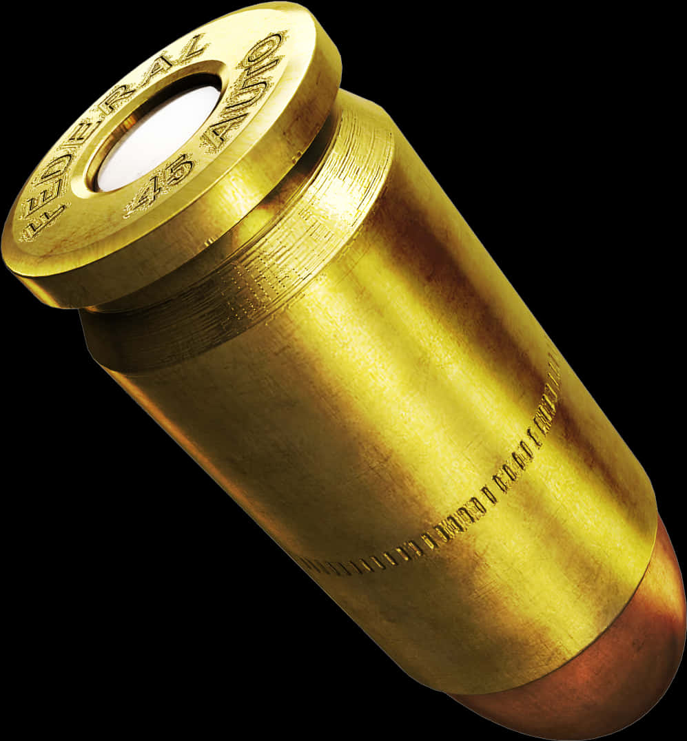 A Gold Bullet With A Black Background