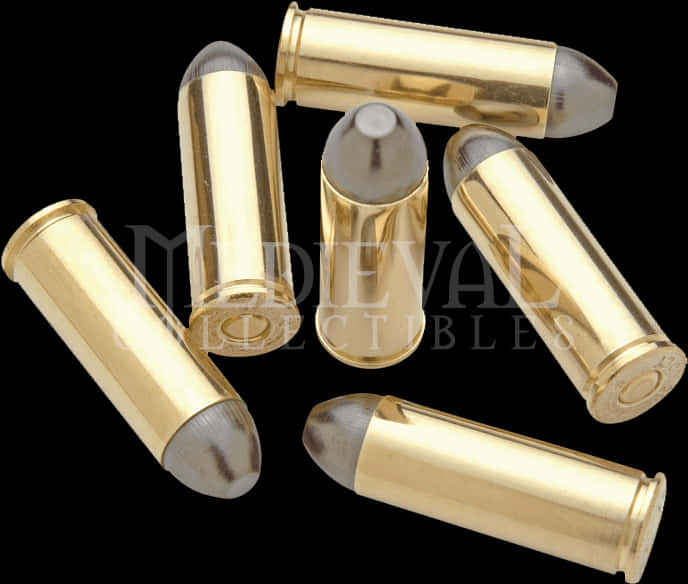 A Group Of Bullets With Clear Caps