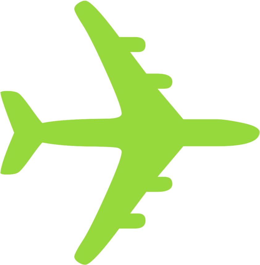 A Green Airplane On A Black Background