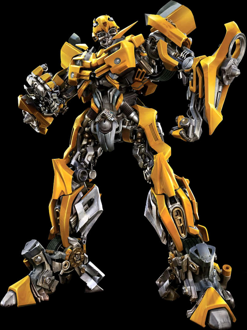 A Yellow And Silver Robot