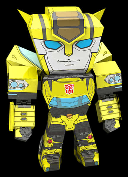 A Paper Toy Of A Yellow Robot