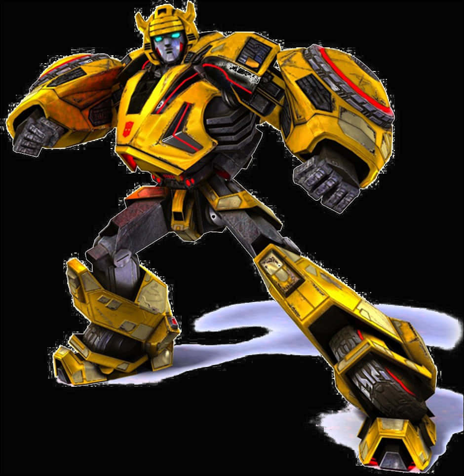 A Yellow Robot With Black Background