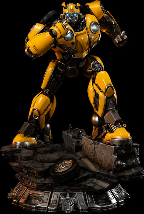 A Yellow Robot On A Rock