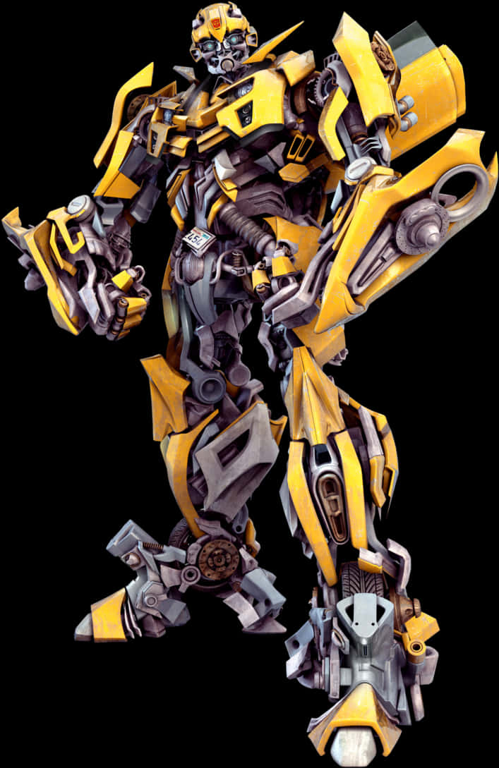 A Yellow And Grey Robot