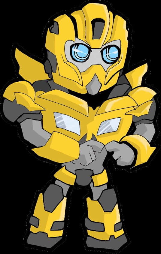 Cartoon Of A Yellow Robot