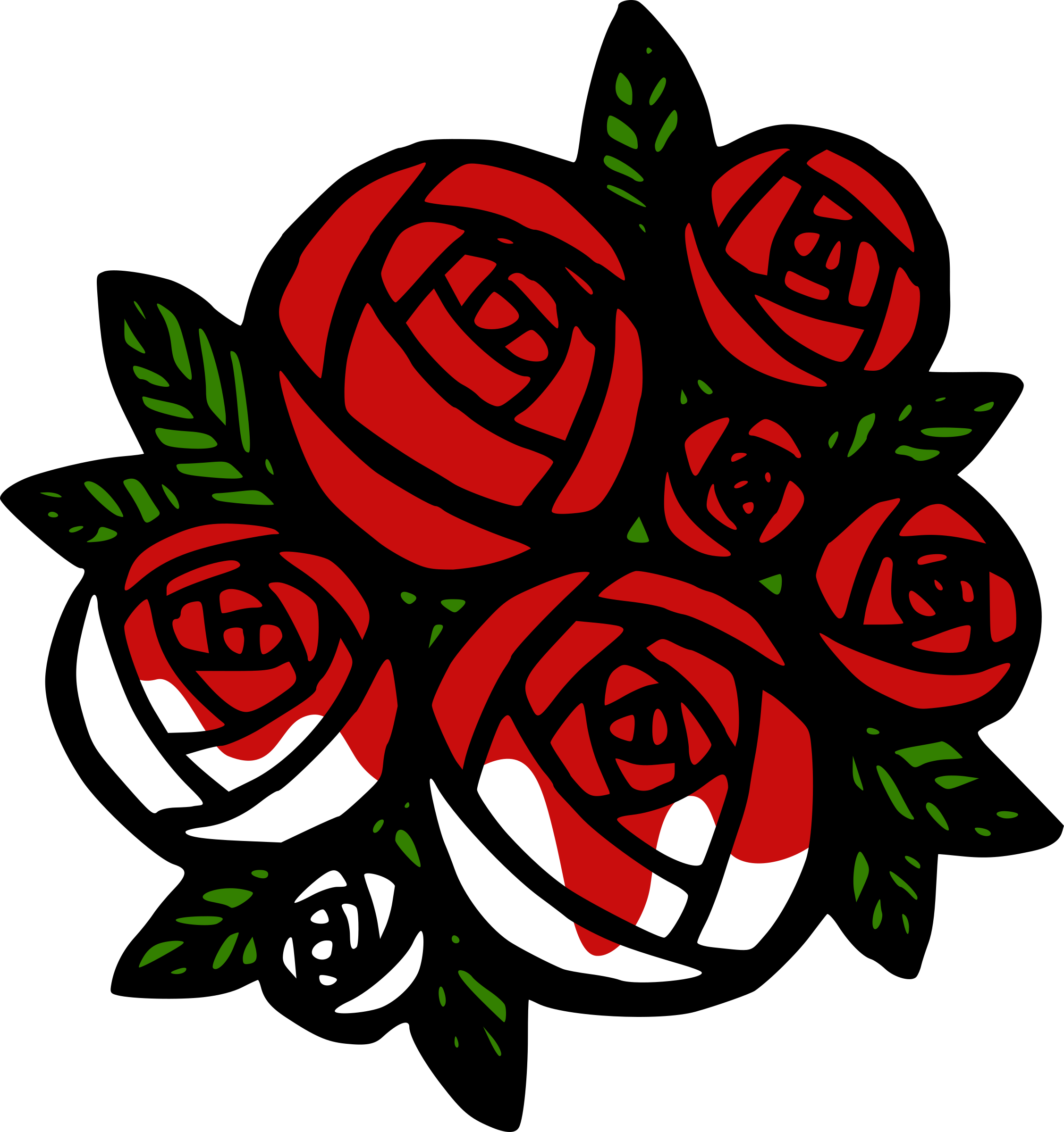 A Group Of Red Roses