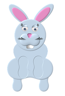 A Cartoon Rabbit With Pink Ears