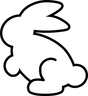 A White Rabbit On A Black Background