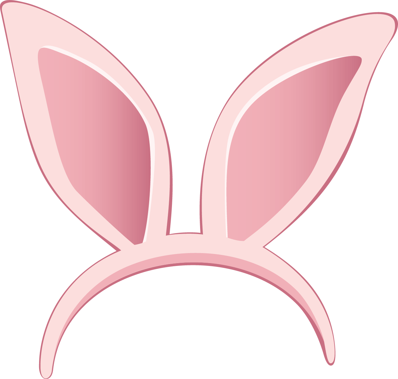 A Pink Bunny Ears On A Black Background