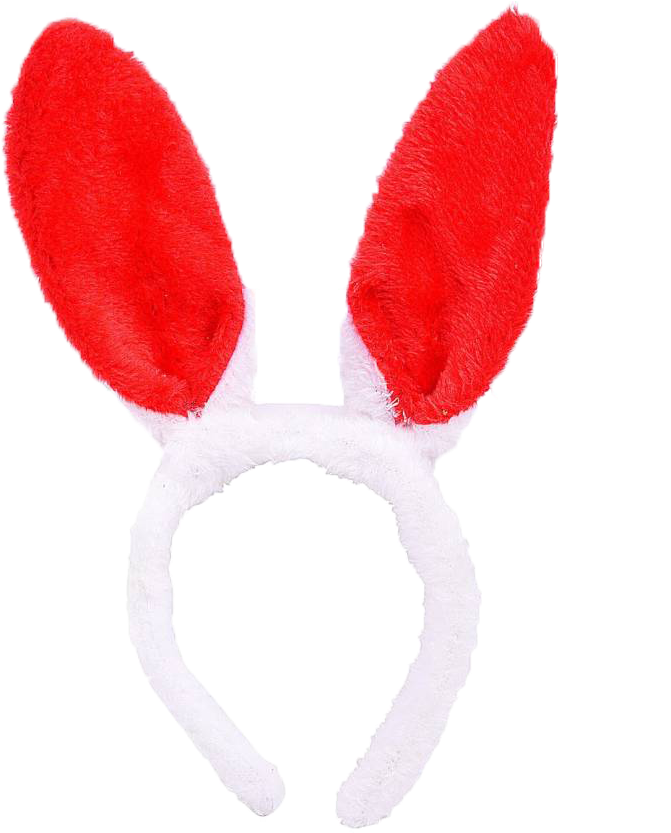 A Red And White Bunny Ears Headband