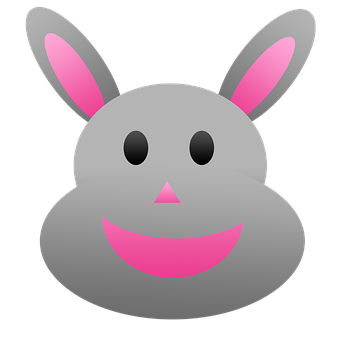 A Grey And Pink Bunny Face