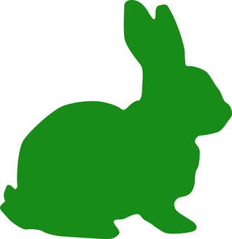 A Green Rabbit Silhouette On A Black Background