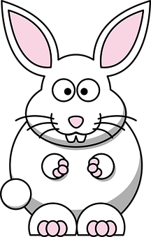 A Cartoon Rabbit With Pink Ears