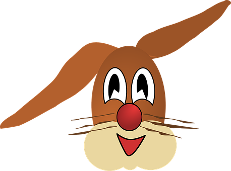 A Cartoon Of A Rabbit With A Red Nose