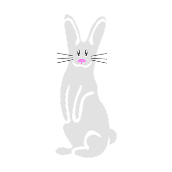 A White Rabbit With Pink Nose And Whiskers
